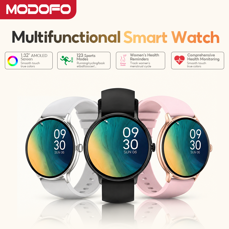MODOFO Ultra Smartwatch Bluetooth Calling 7.7mm Slim Design HD Display Health Monitor for Men Women