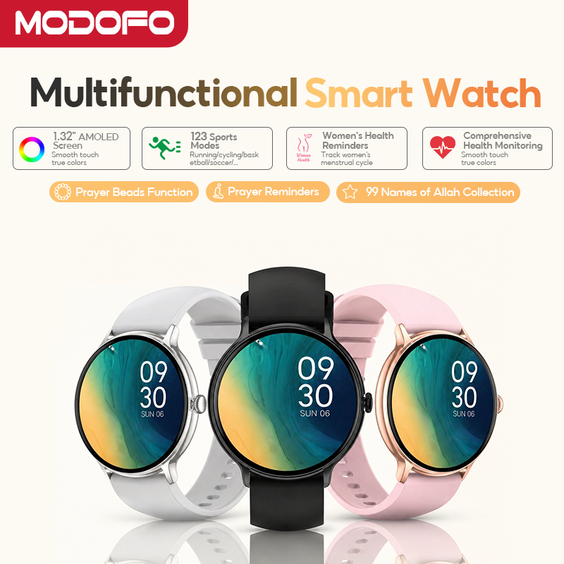 MODOFO Ultra Smartwatch Bluetooth Calling 7.7mm Slim Design HD Display Health Monitor for Men Women