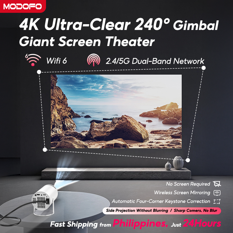 MODOFO HY300 Smart Projector Android 4K UHD Portable Mini Proyektor WiFi Bluetooth for Home Cinema