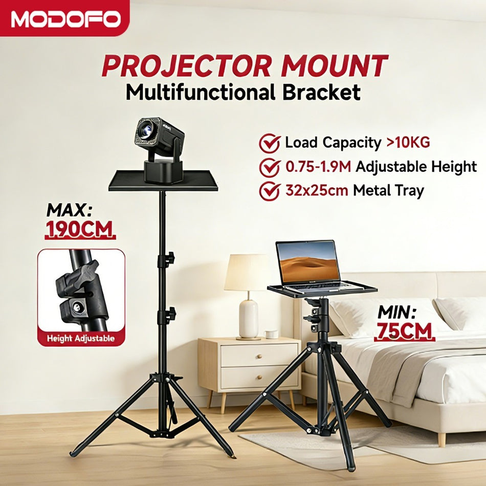 MODOFO 1.9m Adjustable Projector Tripod Tray Stand Universal Portable Laptop Mount Floor Stand