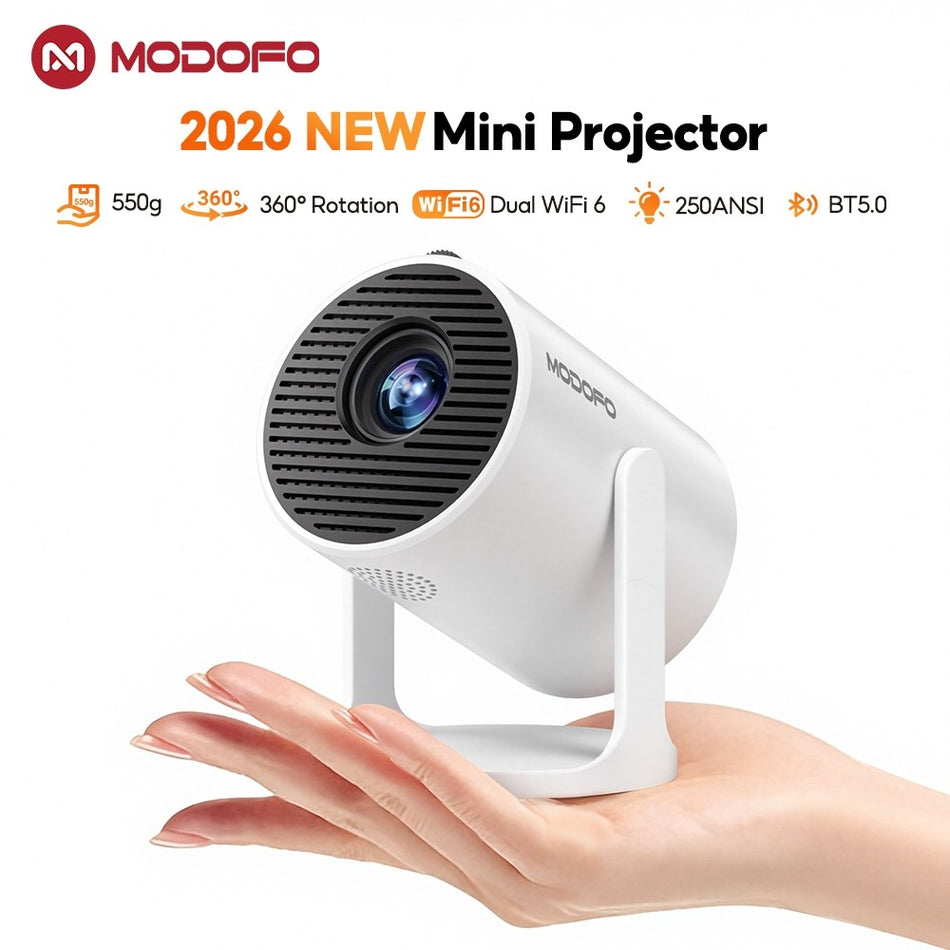 MODOFO HY300 PRO+S2 Mini Projector 2K/4K Portable Smart Proyektor WiFi Bluetooth for Home Cinema